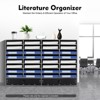 YIYIBYUS Adjustable Literature File Organizer, 32 Compartment with 2 Drawers, Black - 2 of 4