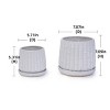 Syemin Planters Set of 2 Ceramic Flowerpot, Indoor and Outdoor Modern Decorative Round Planter for Patio, Garden, White, 7.87"*7.87"*7.09" - 3 of 4
