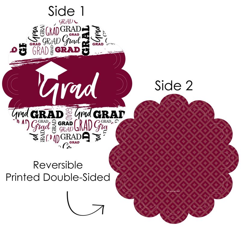 Big Dot of Happiness Maroon Grad - Best is Yet to Come - Burgundy Graduation Party Round Table Decorations - Paper Chargers - Place Setting For 12, 4 of 10