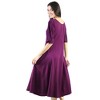 Artyska Women's Scoop Neck Bell Sleeves Side Slit Midi Dress Party Casual - 3 of 4