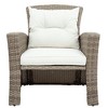 6-Piece Outdoor Patio Rattan Conversation Sofa Set with Tempered Glass Coffee Table and Ottoman - 4 of 4