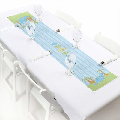 Big Dot of Happiness Baby Boy Dinosaur - Petite Baby Shower Paper Table Runner - 12 x 60 inches