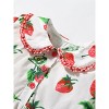 MyKids-USA Summer Pure Cotton Strawberry Pattern Short-sleeved Dress with Peter Pan Collar for Stylish Girls - 2 of 4