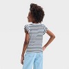 Girls' Short Ruffle Sleeve Striped Ribbed T-Shirt - Cat & Jack™ - 3 of 4