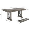 71" Rectangular Dining Table for 6-8 - Wooden Kitchen Table with 2 Drawers, Large Tabletop & Double Pedestal Base for Dining Room,Office - 2 of 4