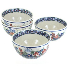 Blue Rose Polish Pottery 71-4 Vena Dessert Bowl Set - 1 of 1