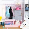 Kids Dress Up Storage with Mirror, Pink Wardrobe Closet & Dresser with Mirror, Costume Organizer with Shelves and Jewelry Cabinet Kids Dressers - 3 of 4