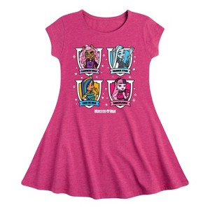 Girls' - Monster High - Character Grid Fit & Flair Cap Sleeve Dress - 1 of 2