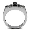 Slickblue Cross Jet Agate Polished Stainless Steel Ring, Men’s Fashion Ring, Religious Style, Black, Size 8-13 - 3 of 4
