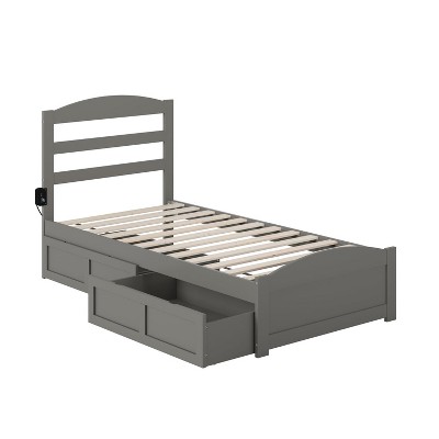 AFI Furnishings Warren Platform Bed T with Footboard & Drawers AG