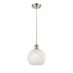White Mouchette - 1 Light Cord Hung Mini Pendant In Modern Style-10 Inches Tall and 8 Inches Wide - 1 of 1