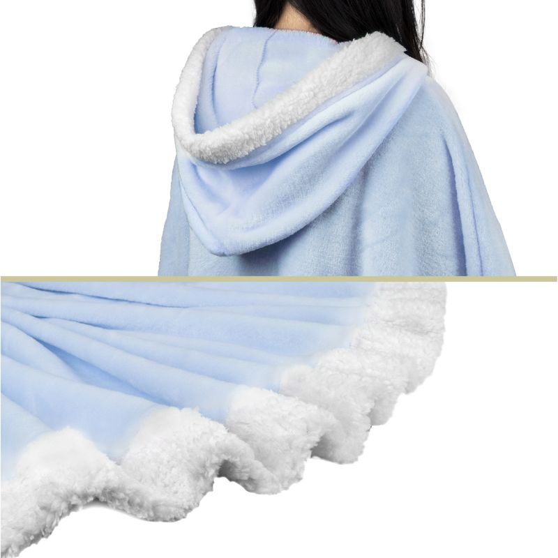 PAVILIA Angel Wrap Hooded Blanket for Women Adult, Wearable Cozy Wrap Throw Fleece Shawl Cape, 3 of 7