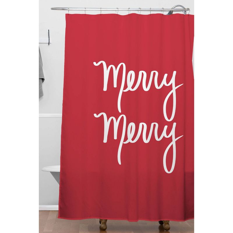 Lisa Argyropoulos Merry Christmas Shower Curtain Red - Deny Designs, 3 of 5