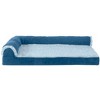 FurHaven Two-Tone Faux Fur & Suede Deluxe Chaise Lounge Orthopedic Sofa Dog Bed - 2 of 3