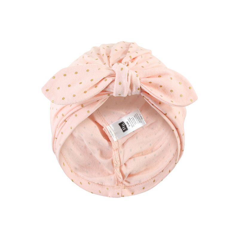 Hudson Baby Infant Girl Turban Cotton Headwraps, Pink Peony, One Size, 5 of 6