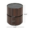Christopher Knight Home Bernie Modern Round Side Table with Tempered Glass Top and Two Drawers - 3 of 4