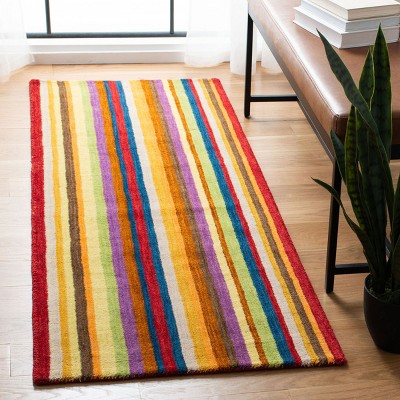 Himalaya Multicolor Hand-Knotted Wool Runner Rug, 2'3" x 14'