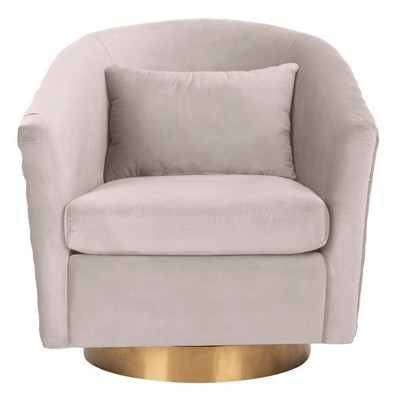 Clara Quilted Swivel Tub Chair Pale Taupe - Safavieh