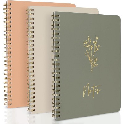 Aesthetic Spiral Notebook Set of 3 For Women Large College Ruled Journal/Notebook with Perfect Supplies to Stay Organized at Work or School