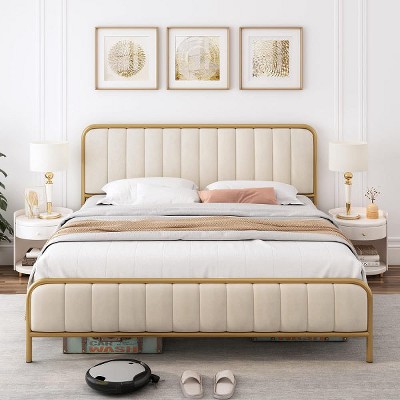 Hub Styler Golden Button Tufted Headboard Bed
