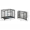 VisioGear 37" Dog Crate, Folding Design Metal Dog Cage Crate & Kennel with Removable Tray and Cover, & 4 Locking Wheels, Gray, 37"*22.8"*27.3" - 3 of 4