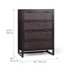 Hatteras Modern Boho 4-Drawer Dresser with Solid Wood & Natural Rattan Accents-Teamson Home - 3 of 4