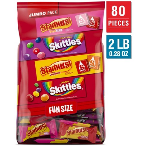 Skittles &amp; Starburst Fun Size Chewy Candy Variety Bag - 32.28oz 