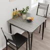 Dining Table for 2, Small Table and Chairs Set of 2, Square Dinette Set for 2, Dinner Table Set, 3 Piece Kitchen & Dining Room Sets - 2 of 4
