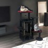 JUJABU Black Cat Tree with Thickened Soft Bed, Multiple Scratching Posts & Sisal Ladder for Large Cats - Halloween Decor - 3 of 4