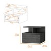 INFURNIC Nightstands Augusta Floating Nightstand with 2-Tier Shelf and Drawer Space-Saving Design for Bedroom, Gray, 13.2"*14.01"*11.61" - 3 of 4