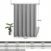 2 - in - 1 Waterproof Long Fabric Shower Curtain or Liner Linen Textured 84 Inch Breathable TPU Washable - 2 of 4