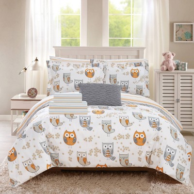 6pc Twin Horned Bed In A Bag Comforter Set Gray - Chic Home Design