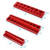 Garvee 3 Pcs Socket Holder Set 1/2-inch 3/8-inch 1/4-inch Drive Socket Trays Magnetic Socket Organizer Professional Quality Tools Organizer SAE Red - 2 of 4