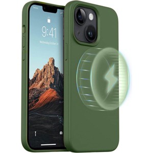 Entronix Case Magnetic Compatible Silicone Case Designed for Apple iPhone 14, iPhone 13 Liquid Case, Shockproof with Wireless Charging Built - 1 of 4