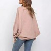 Clearlove Women's Casual Long Sleeve Sweaters Loose Crew Neck Knit Pullover Sweater Jumper Tops - Pink,Large - 2 of 3