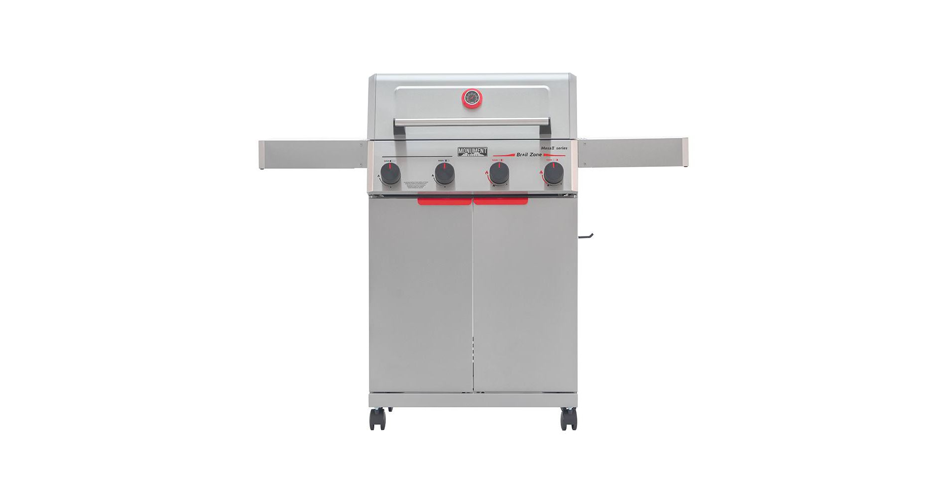 Monument Grills 4 Burner Propane Gas Grill with Broil Zone, 49000BTU High Heat Stainless Steel BBQ Grill with Storage for Backyard, M2-410BZ Kit
