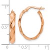 Black Bow Jewelry 4mm Twisted Oval Hoop Earrings in 14k Rose Gold, 22mm (7/8 Inch) - 4 of 4
