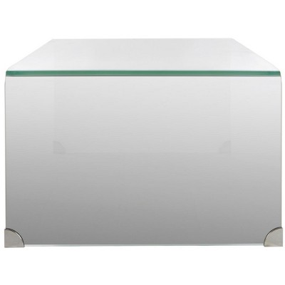 Crysta 47'' Clear to White Ombre Glass Rectangular Coffee Table