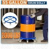 Acekool 1000LB Drum Dolly - 55 Gallon Barrel Cart w/ Brakes, 4 Swivel Casters, Industrial Caddy for Warehouse & Garage - 3 of 4