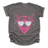 Cow Heart Glasses Glitter - Women's Garment Dyed Graphic T-Shirt - 2 of 4