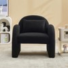 33" Mid Century Modern Velvet Accent Chair,Barrel Shaped Upholstered Armchair with Boucle Fabric for Living Room, Bedroom, Office - 2 of 4
