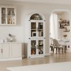 72'' Tall Arched Bookcase with Glass Doors, 4 Tier Display Bookshelf Storage Cabinet - Heavy Duty Construction, Modern Floor Standing Organizer - 3 of 4
