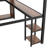Sapphtopaz Loft Bed with Built-in Wardrobe Metal Bed Frame with Guardrail & ladder,Space-Saving Beds with Desk & Shelf for Teen&Adult - 3 of 4