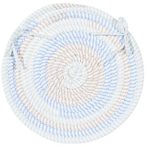 Colonial Mills Ticking Stripe Oval - Starlight Chair Pad, Set of 4 - 1 of 2
