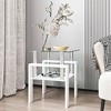 Modern Glass Tea Table, Coffee Table End Table, Square Table for Living Room - 4 of 4