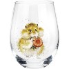 Royal Worcester Wrendale Designs 17oz Glass Tumblers, Set of 4 - Featuring Woodland Animals - Bunny, Hamster, Cat - Reusable Drinking Glasses - 2 of 4
