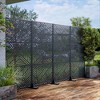 Lirago Metal Outdoor Privacy Screen Freestanding Patio Decorative Screens 72"x35" Black - 4 of 4
