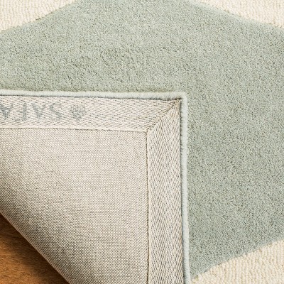 Ivory and Gray Hand-Tufted Wool Square Area Rug