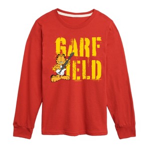 Boys' - Garfield - Grunge Long Sleeve Graphic T-Shirt - 1 of 4