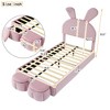 NicBex Twin/Full Size Upholstered Platform Bed with Cartoon Ears Shaped Headboard and  2 Storage Stools for Kids Teens Adults - 3 of 4